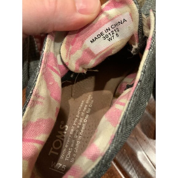 TOMS Blue Chambray Espadrilles Wedge Heels, Size 7.5 (US) - Picture 7 of 7